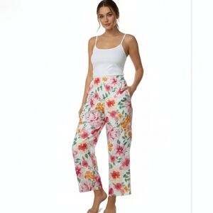 Vintage Talbots New 100% Pure Silk Floral Side Zip Womens‎ Plus Size Pants 20